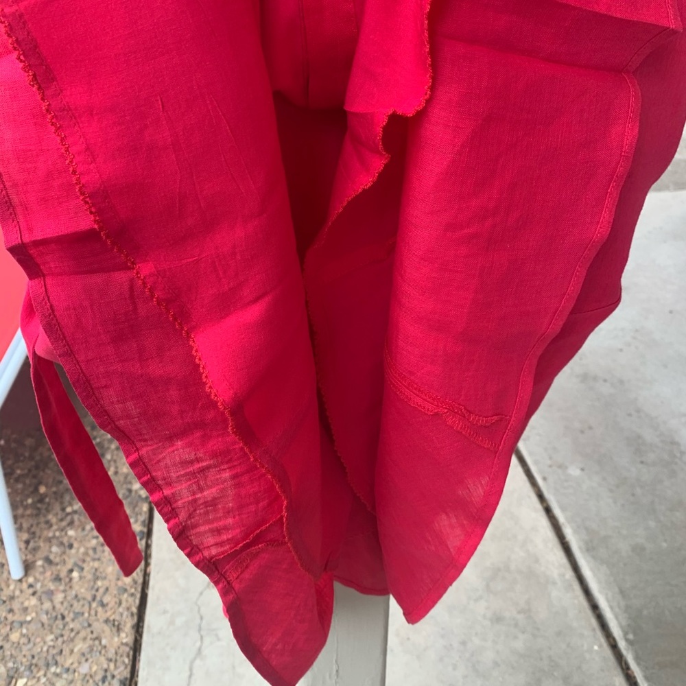 HD in Paris Anthropologie Printemps Linen Shirtdress Size 2 Raspberry color - Picture 5 of 16